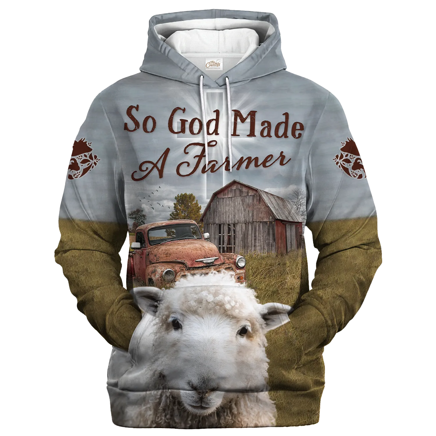 3D All Over Print Sheep Hoodie, So God Made A Farmer Hoodies