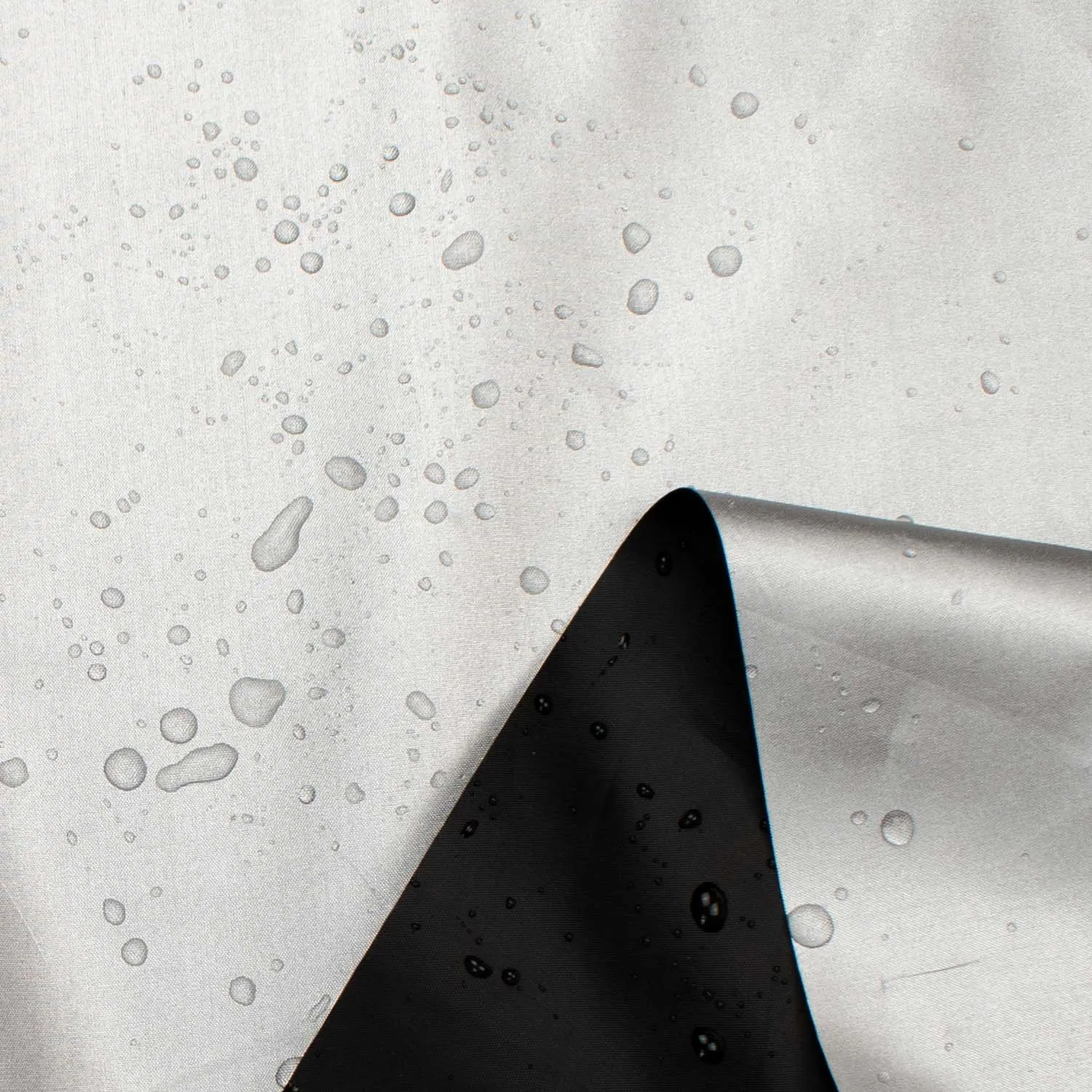 Black & Silver Polyester Dyed Water Resistant Taffeta