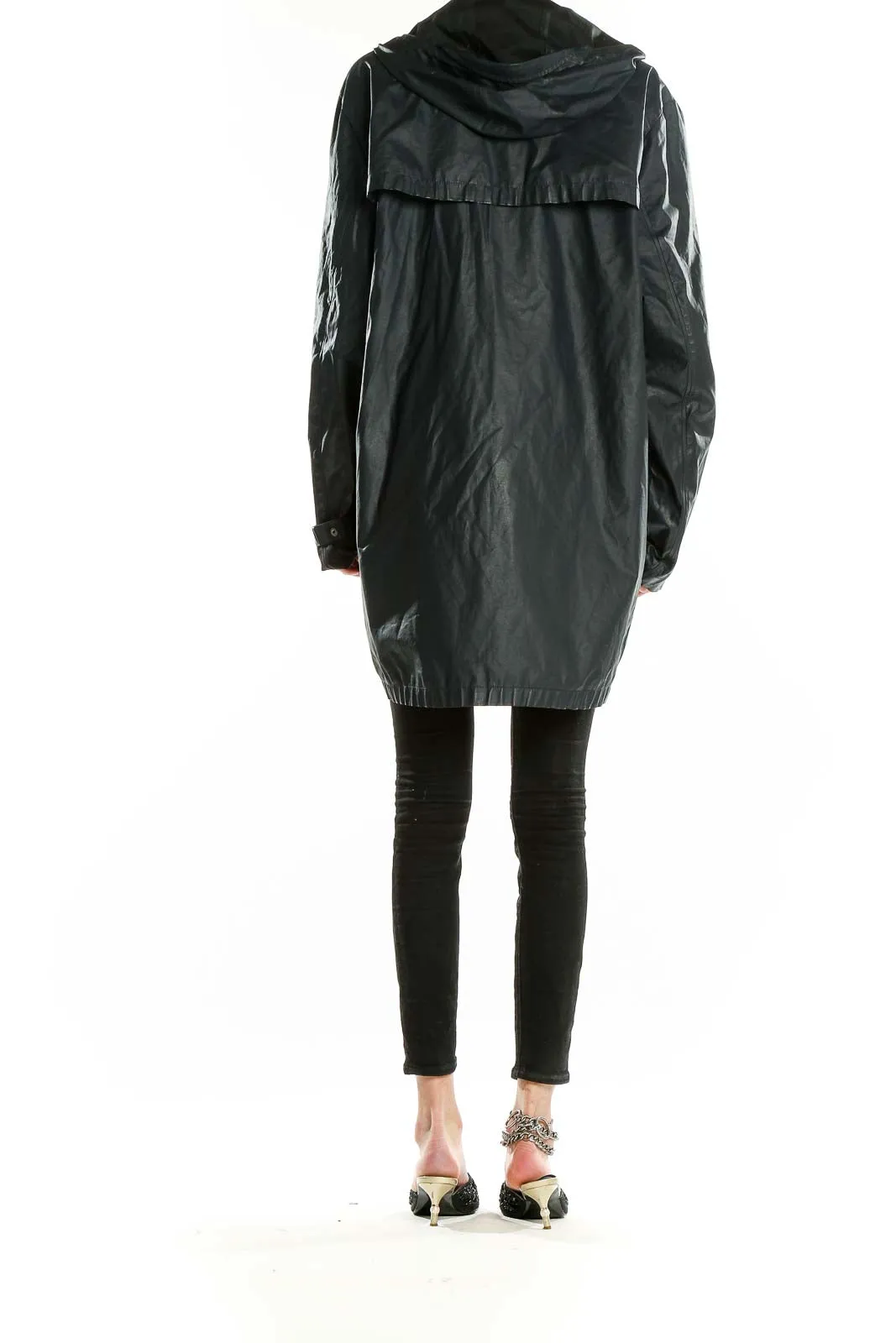 Black Waterproof Hooded Jacket