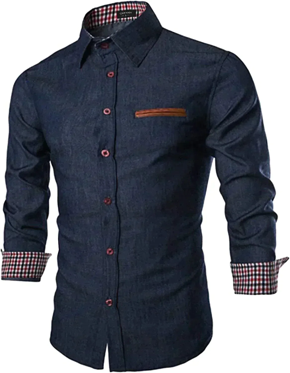 Casual Button Down Denim Shirt with Pocket (US Only)