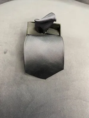 Charcoal Windsor Tie/Pocket Square