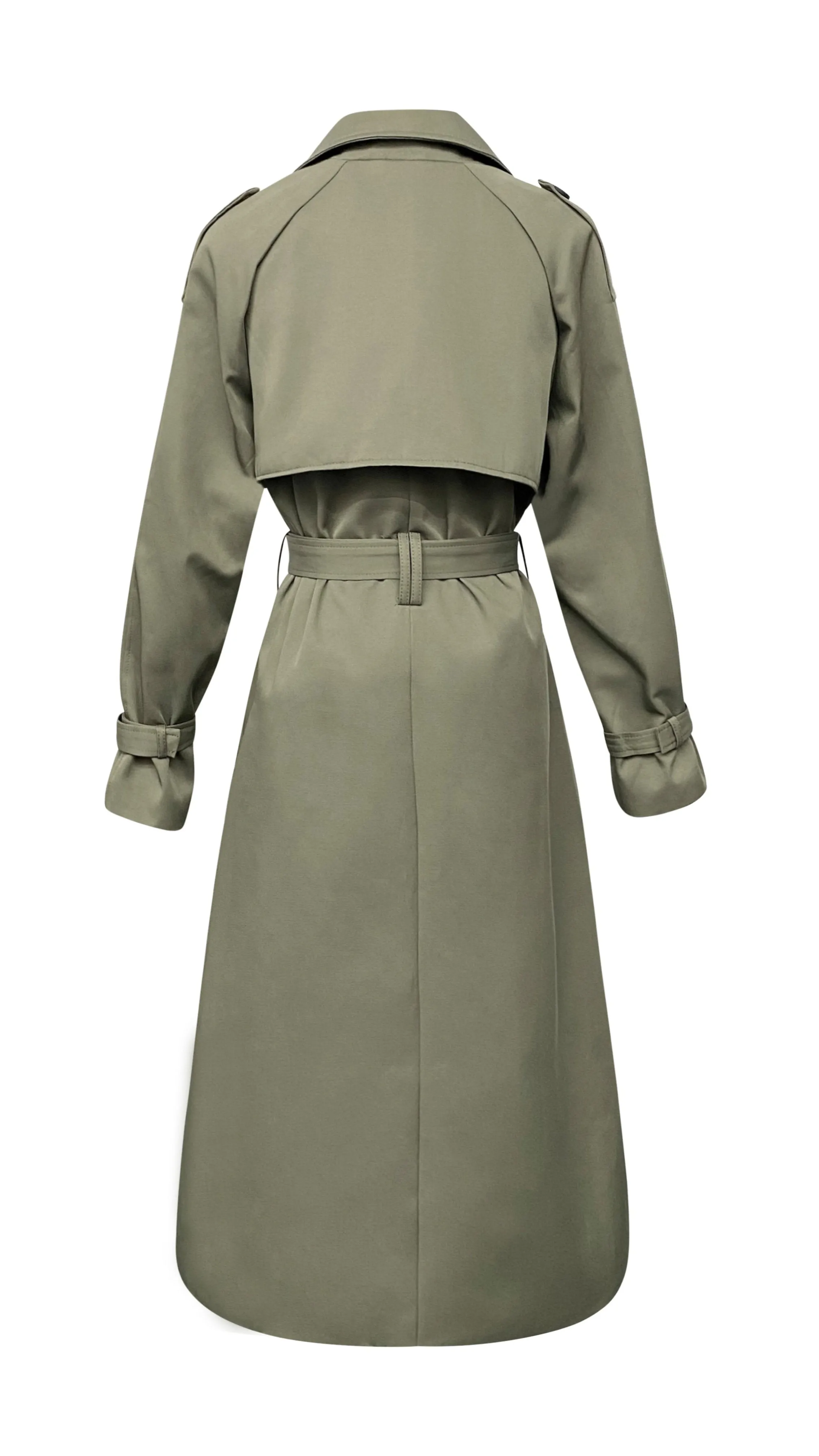 Classic Luxury Trench Coat - Olive Green