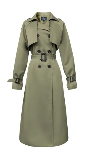 Classic Luxury Trench Coat - Olive Green