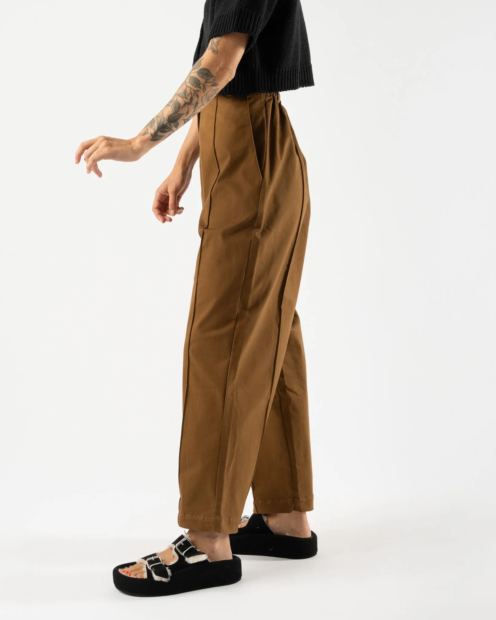 Cordera Soft Cotton Seam Pants in Toffee