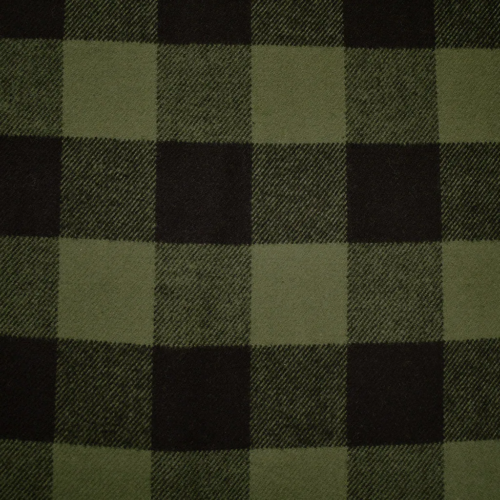 Cozy Cotton Flannel Buffalo Check Plaid Olive/Black