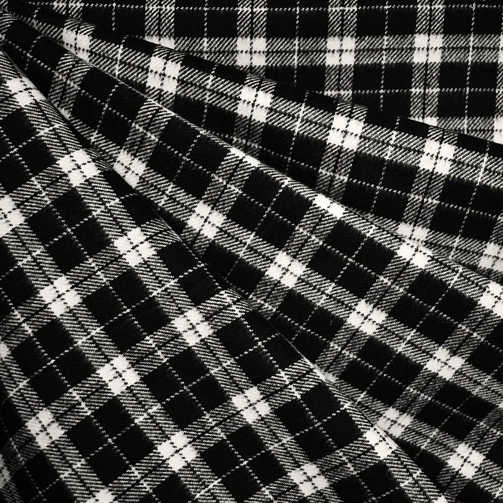 Cozy Cotton Flannel Multi Grid Plaid Black/Vanilla