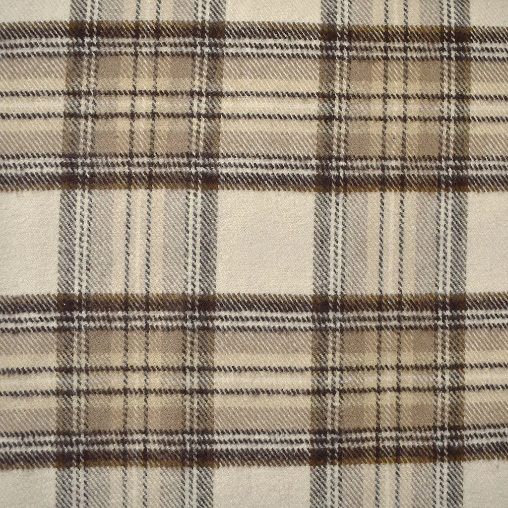 Cozy Cotton Flannel Tonal Tartan Plaid Cream/Espresso