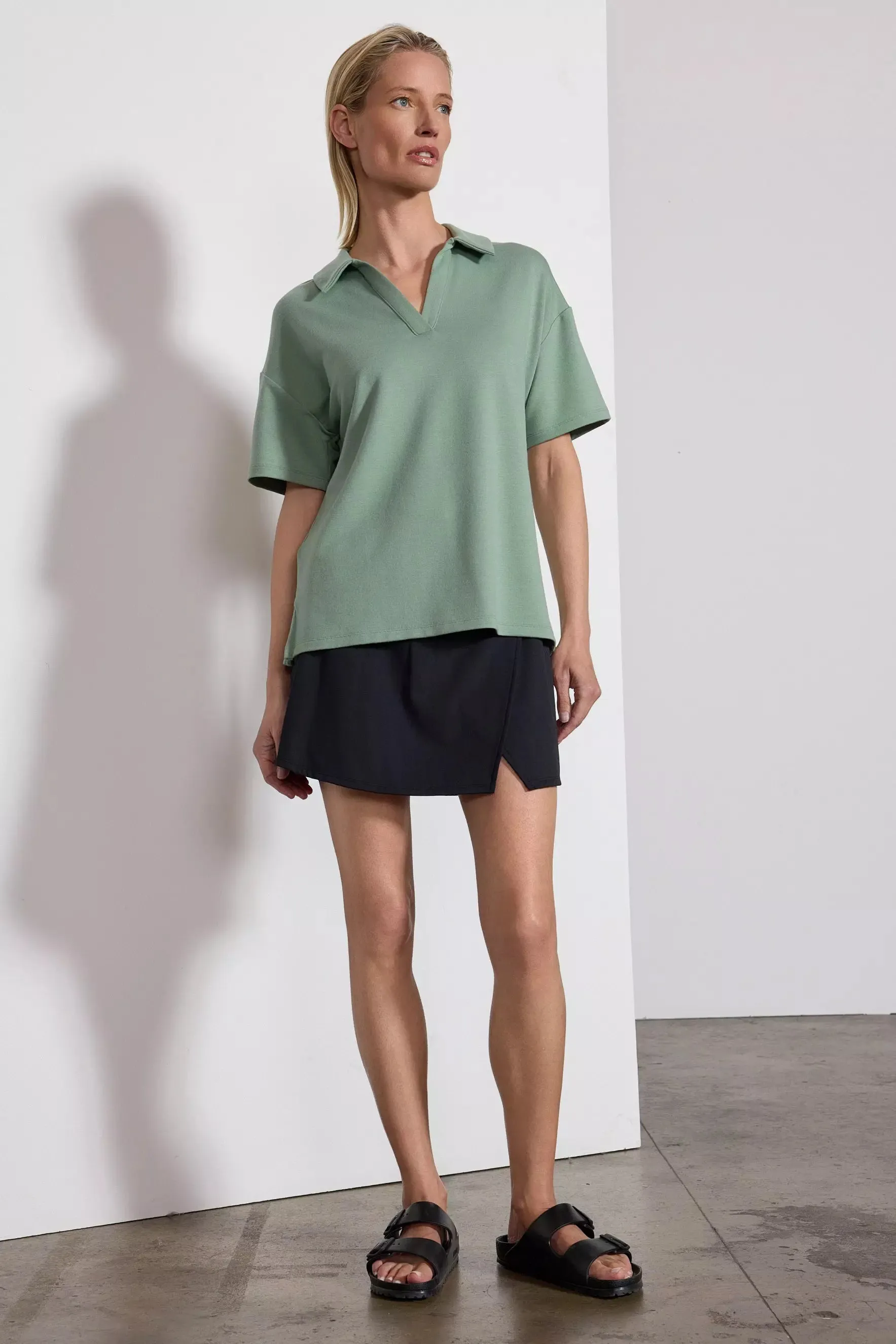 Cozy Fleece Relaxed Polo - Hedge Green