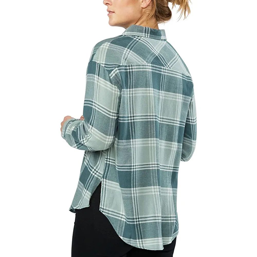 Dakine Womens Balsam Green Ellis Lightweight Flannel Shirts - 10001625-BALSAMGREEN-XL