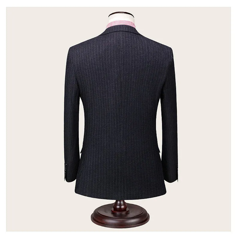 Dark Grey Stripe Pattern Suit