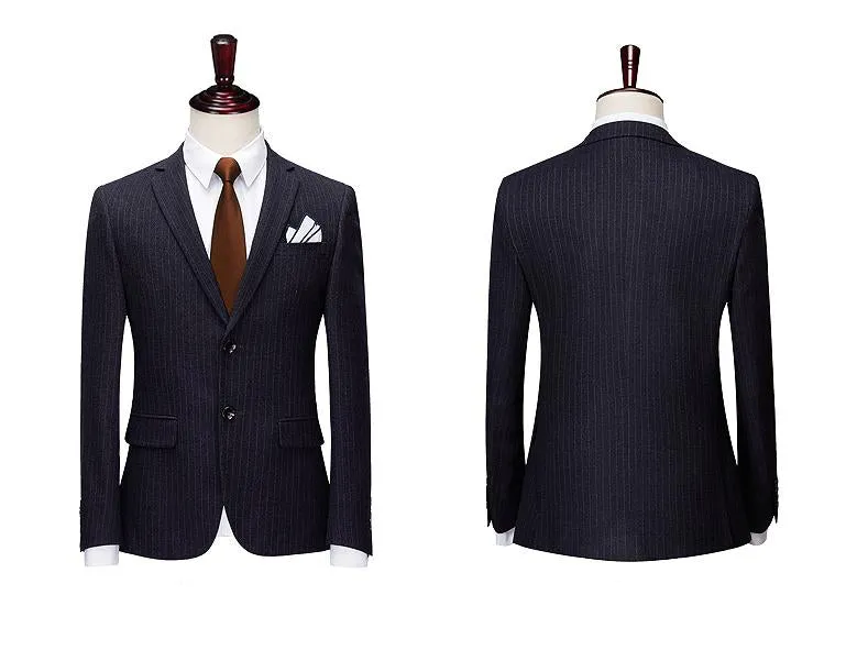 Dark Grey Stripe Pattern Suit