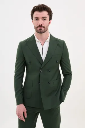 Double Breasted Khaki Suit