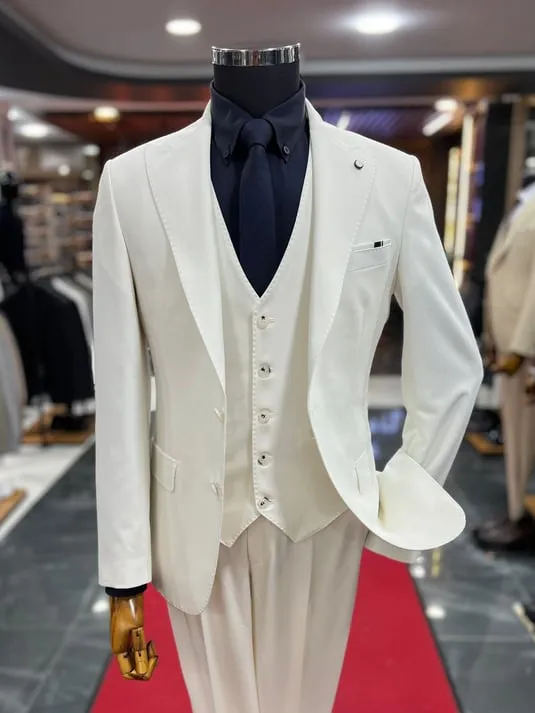 Exclusive Slimfit Suit with White Vest SCB-183