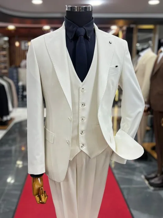 Exclusive Slimfit Suit with White Vest SCB-183