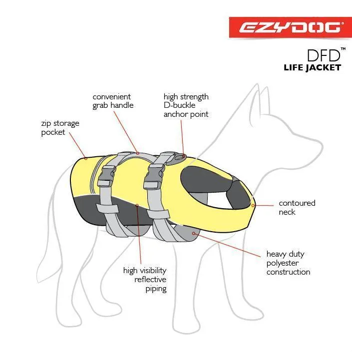 EzyDog DFD Dog Life Jacket Red Large