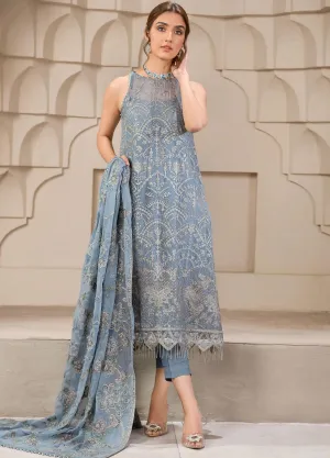 Falak by Zarif Embroidered Suits Unstitched 3 Piece ZF22F ZF-05 Blue Bell - Festive Collection