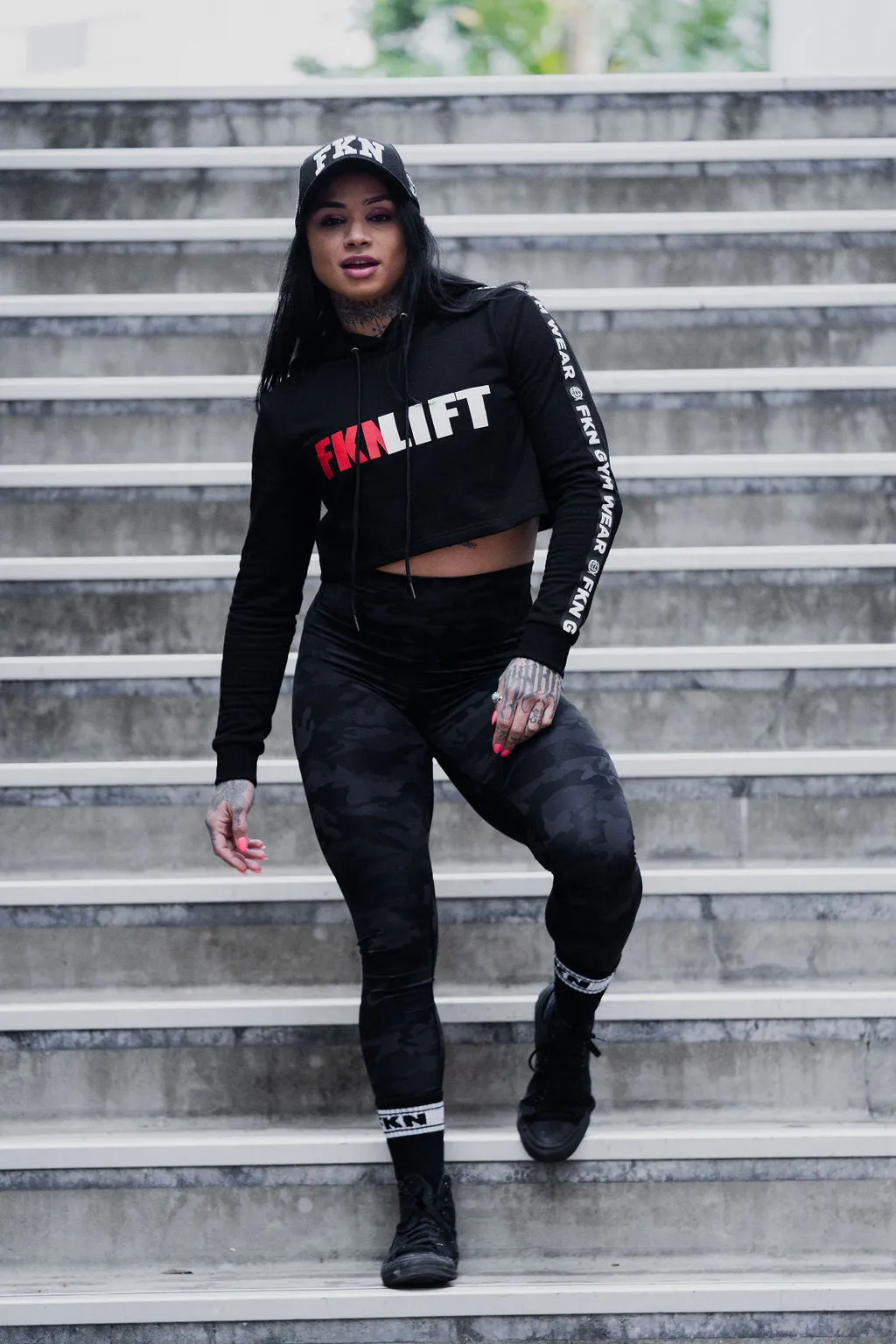 FKNLIFT | Women's Cropped Gym Hoodie | Black