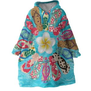 Flip Flop Flower Wearable Blanket Hoodie