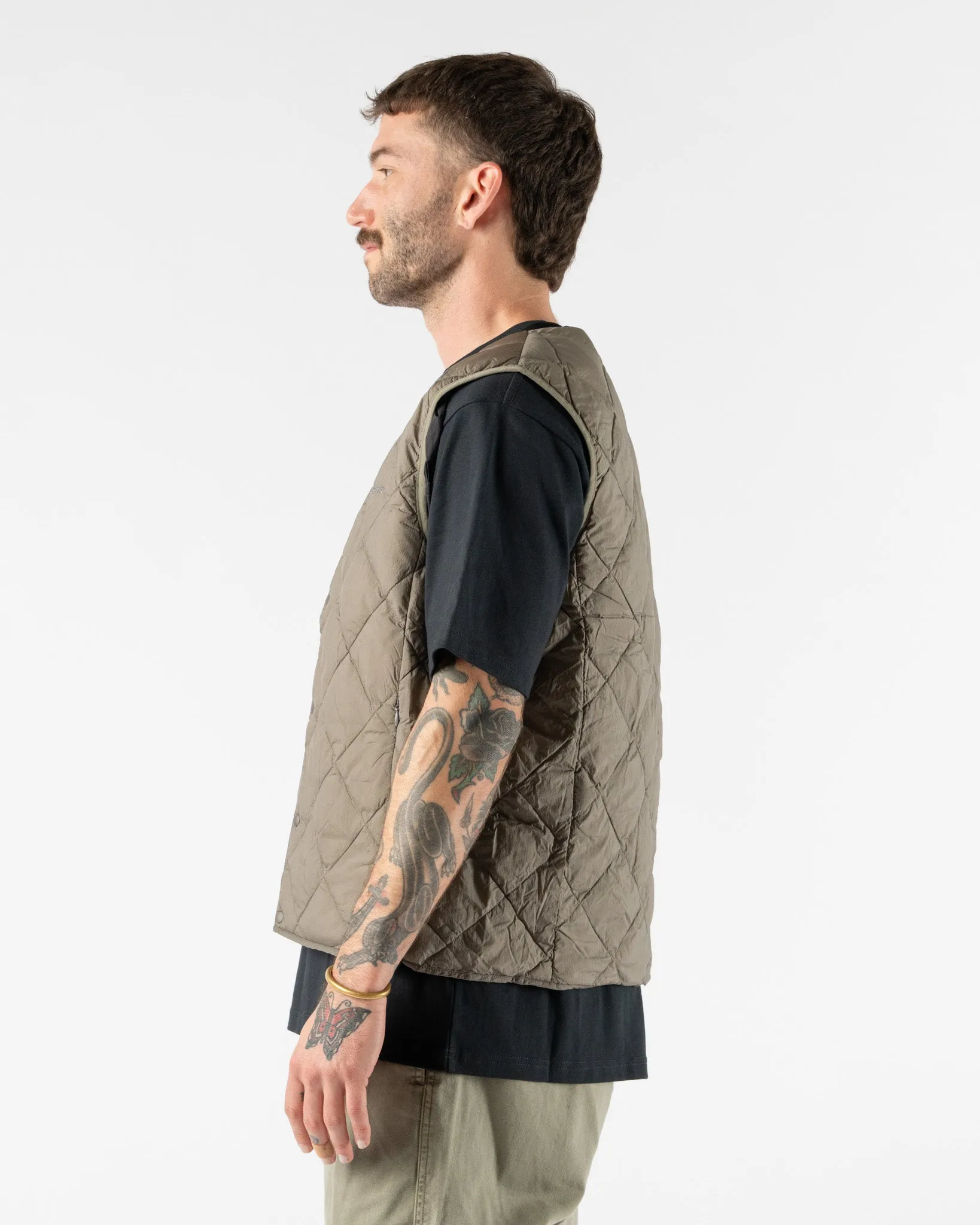 Gramicci Inner Down Vest in Stone Grey