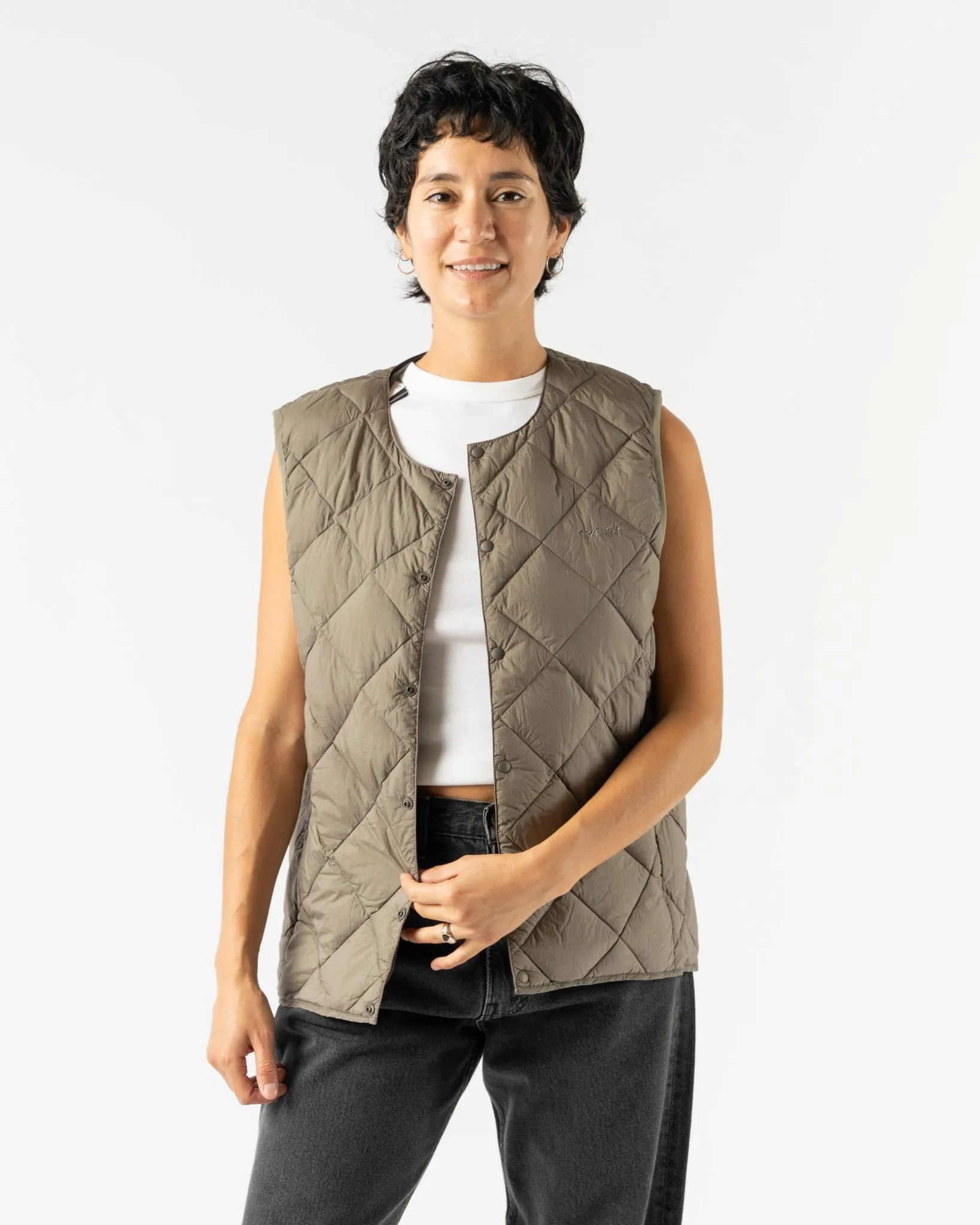 Gramicci Inner Down Vest in Stone Grey