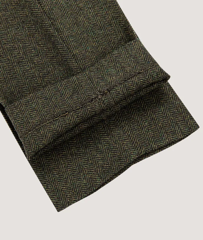 Green Wool Blend Vintage Suit