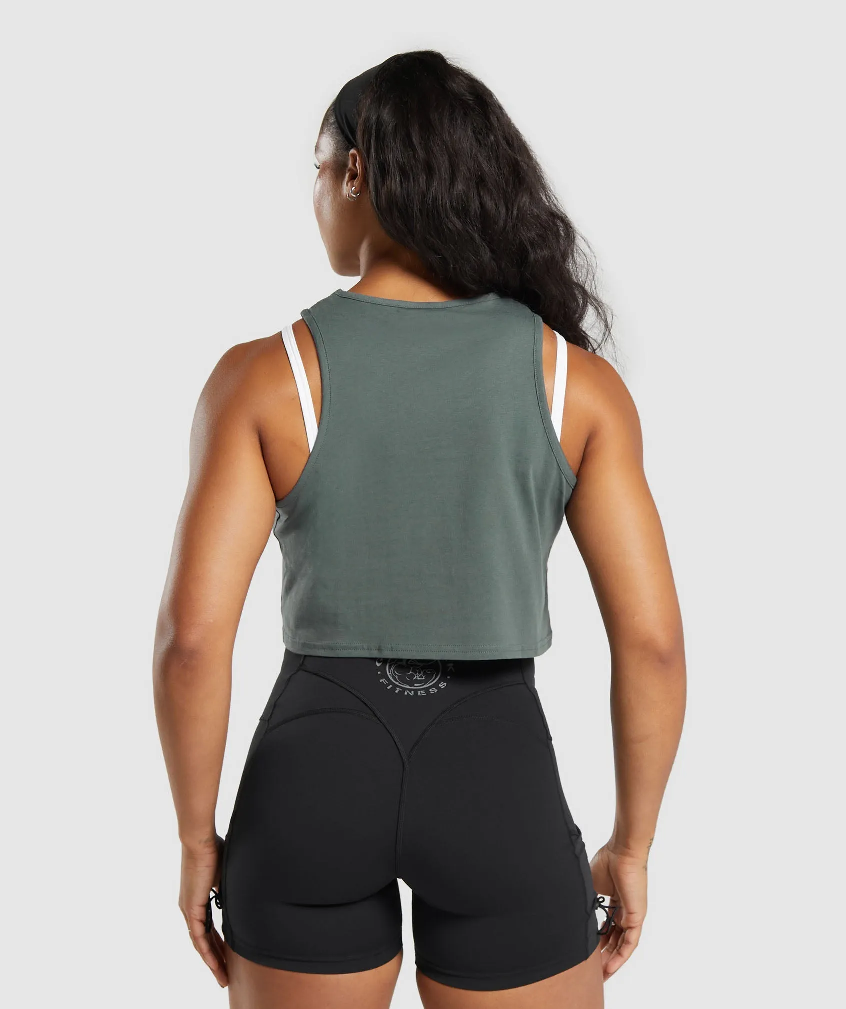 Gymshark Lifting Essential Cotton Crop Tank - Slate Teal