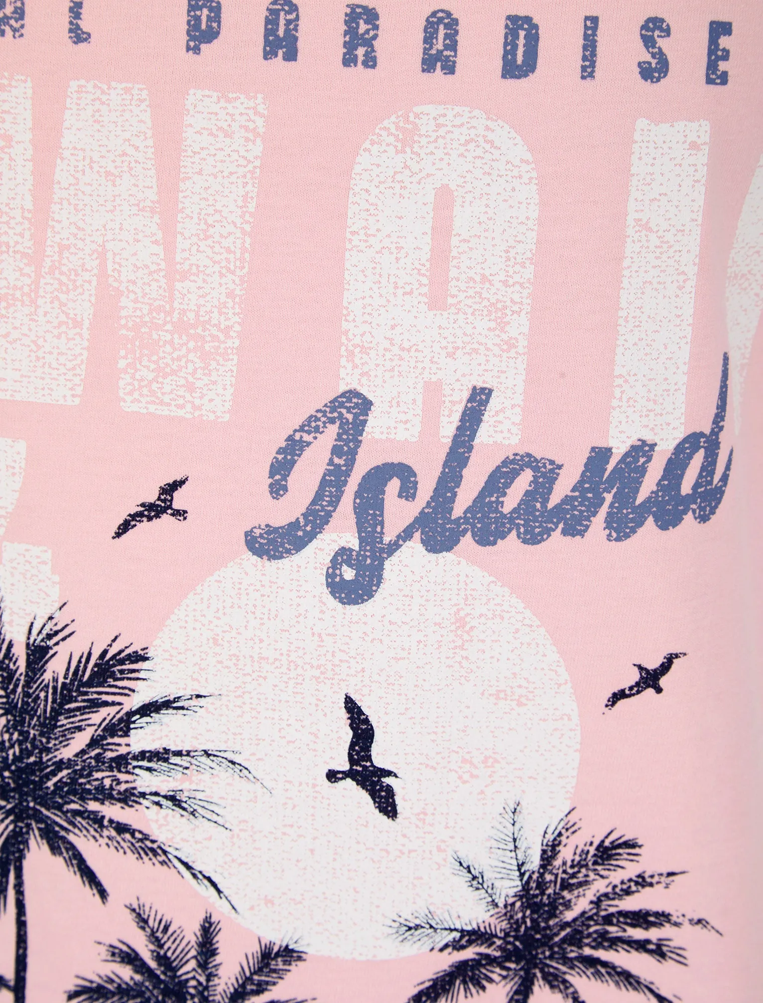 Hawaii Island Motif Print Cotton Vest Top in Rose Shadow - South Shore