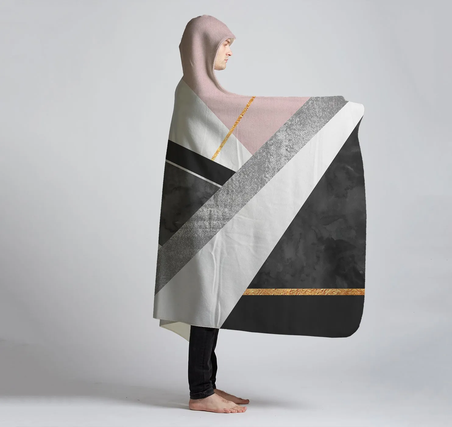 Hooded Sherpa Blanket, Lines & Layers