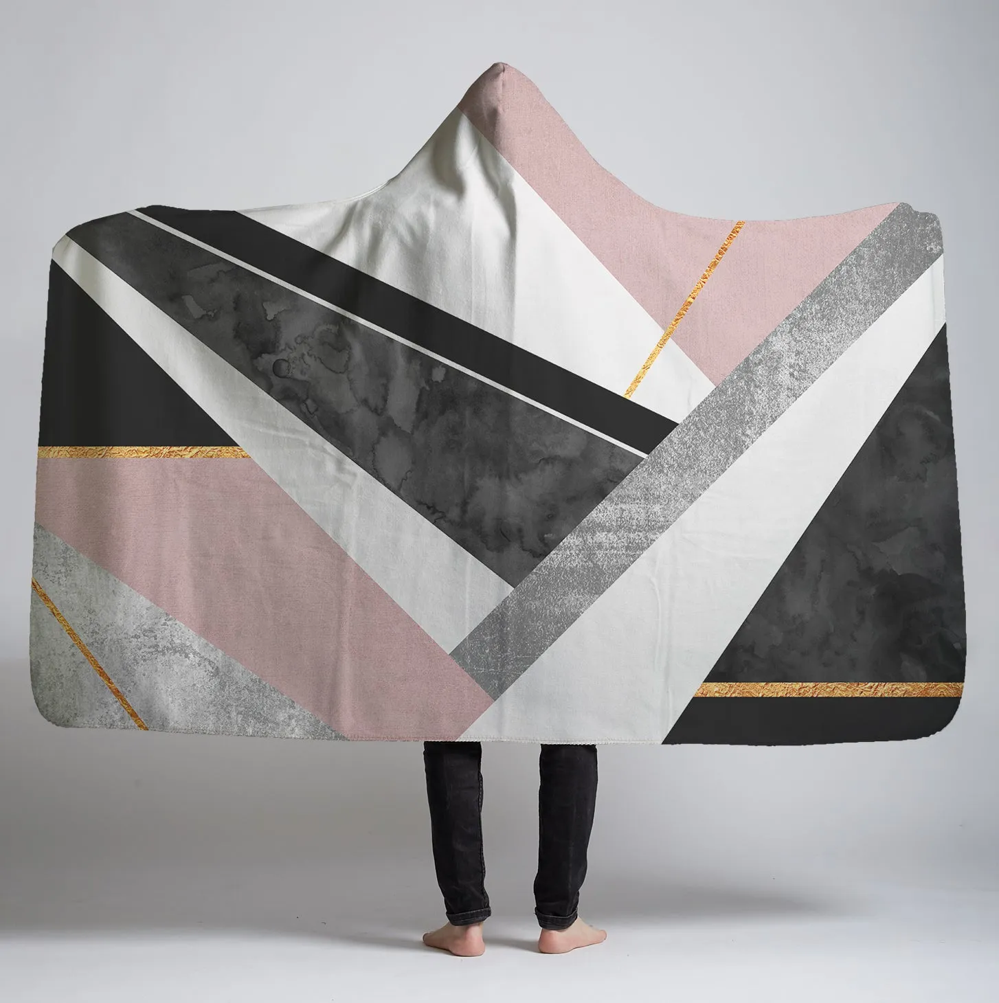 Hooded Sherpa Blanket, Lines & Layers