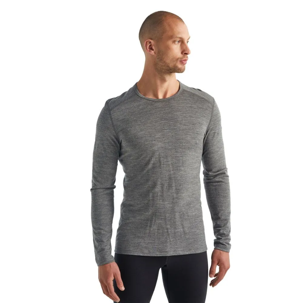 Icebreaker Mens Crewe 200 Oasis Merino Thermal Top - Gritstone Heather