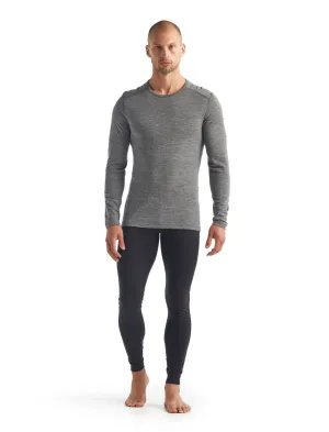 Icebreaker Mens Crewe 200 Oasis Merino Thermal Top - Gritstone Heather