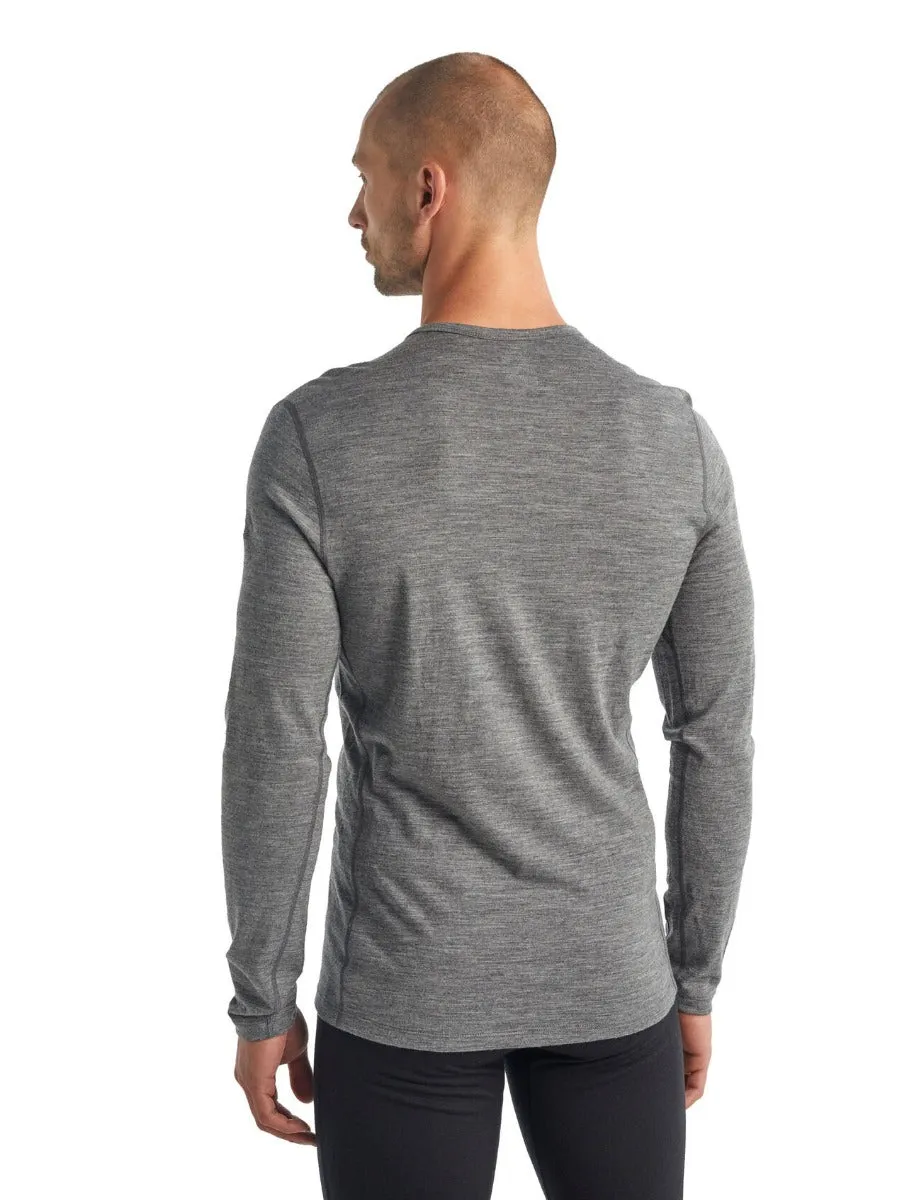 Icebreaker Mens Crewe 200 Oasis Merino Thermal Top - Gritstone Heather