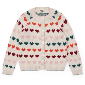 Jacquard Heart Knit Cardigan  - FINAL SALE