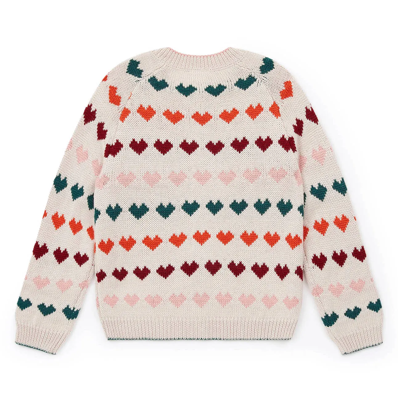 Jacquard Heart Knit Cardigan  - FINAL SALE