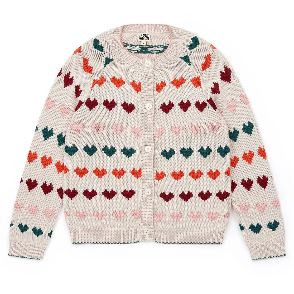 Jacquard Heart Knit Cardigan  - FINAL SALE