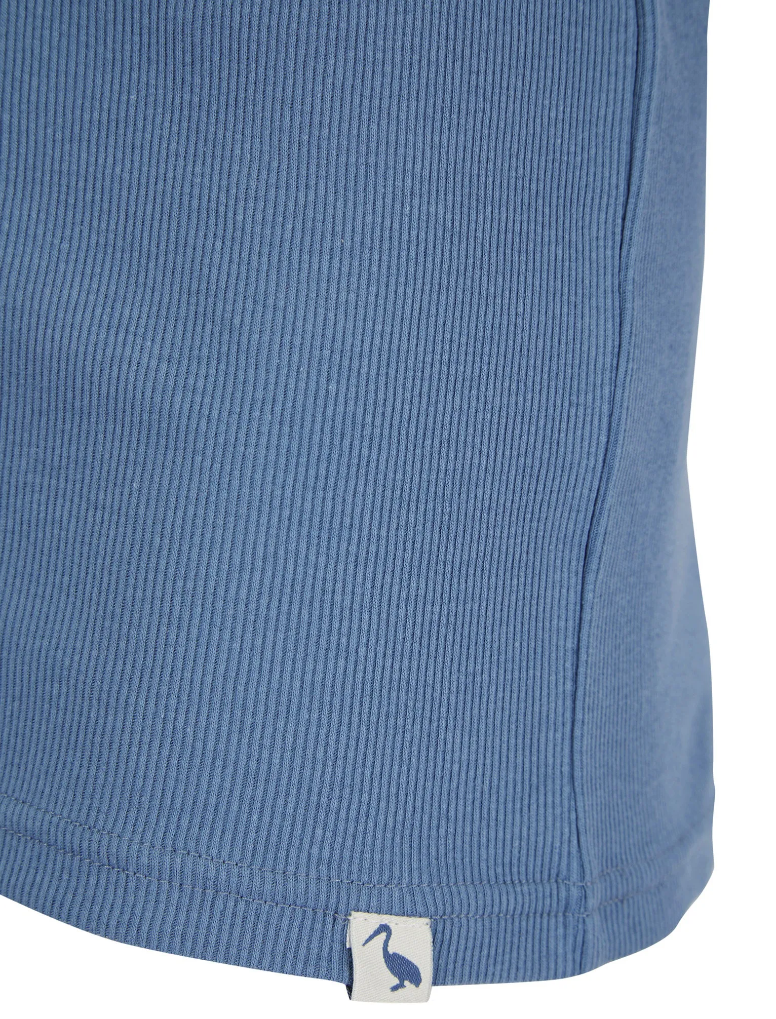 Jeremy Cotton Ribbed Plain Vest Top in Blue Horizon - South Shore