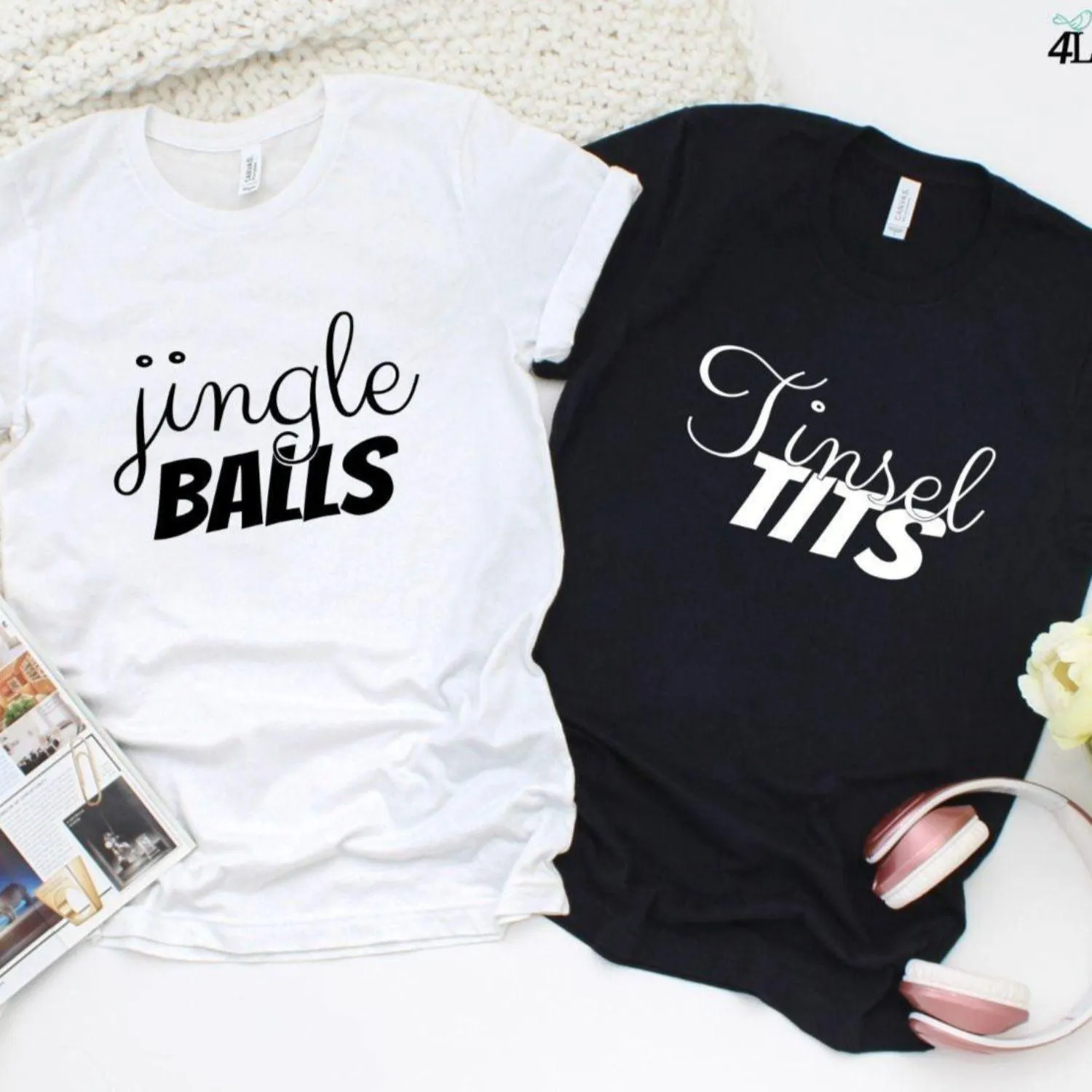 Jingle Balls & Tinsel Tits Matching Set - Funny Xmas Outfit for Couples.