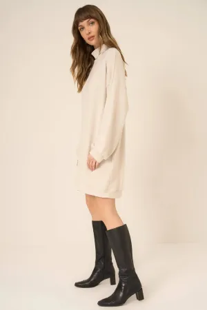 Kai Funnel Neck Cozy Dress in Oatmeal