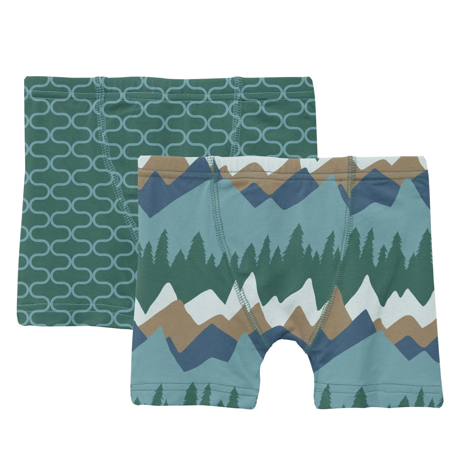 KicKee Pants Ivy Lattice & Glacier Mountains Boxer Brief