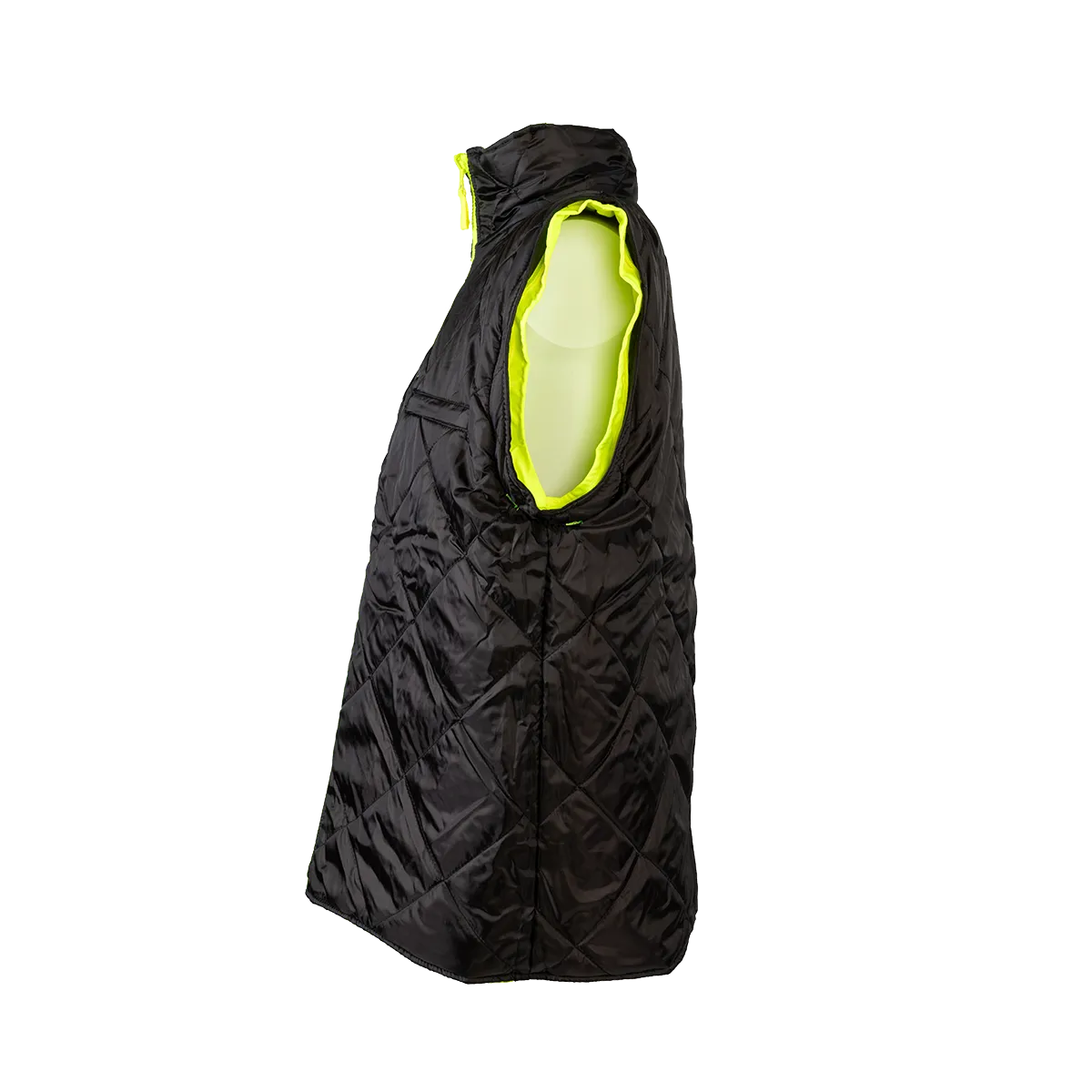 LBQPJRV-C3 ANSI Class 3 Lime/Black Reversible Waterproof 4-in-1 Quilted Jacket with Detachable Sleeves