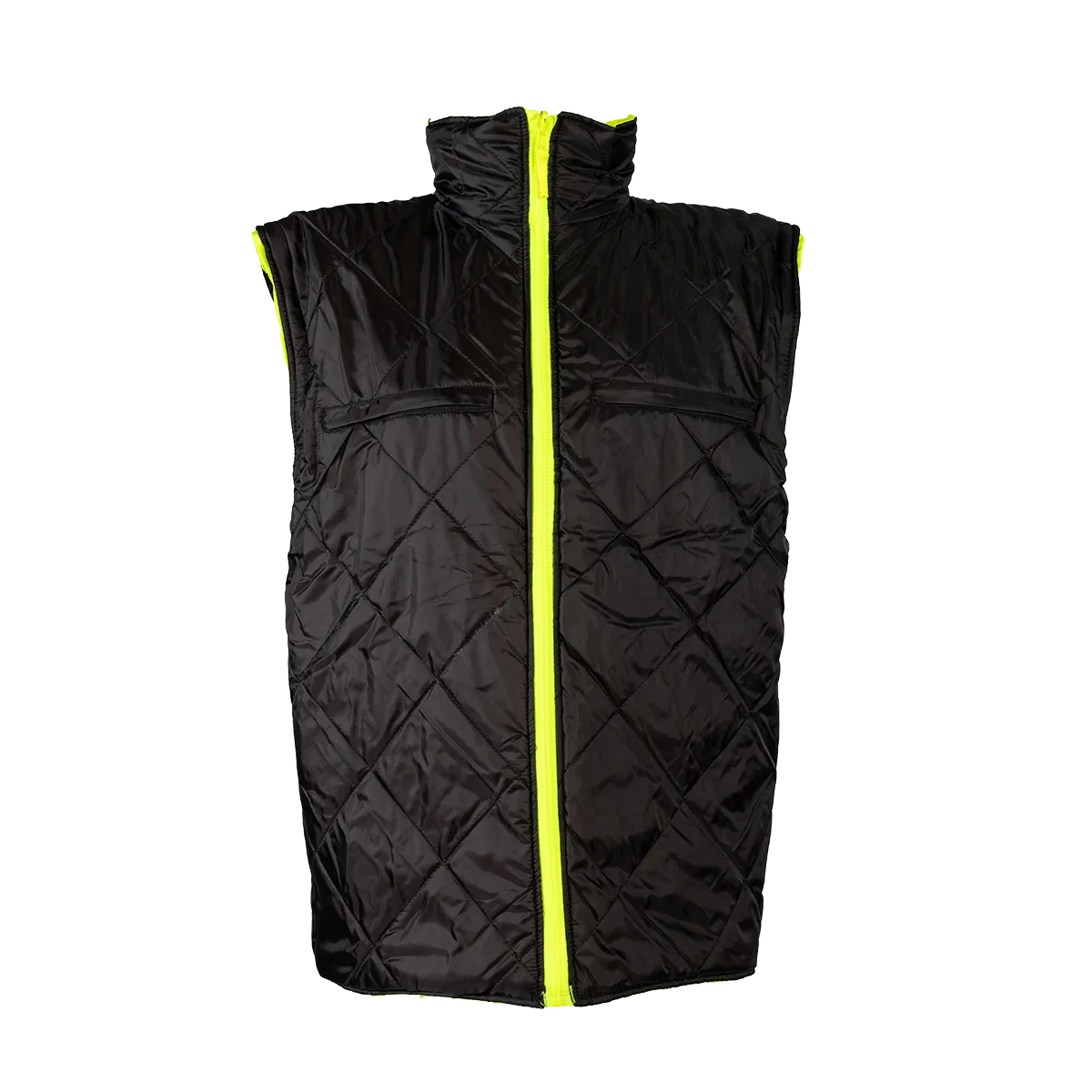 LBQPJRV-C3 ANSI Class 3 Lime/Black Reversible Waterproof 4-in-1 Quilted Jacket with Detachable Sleeves