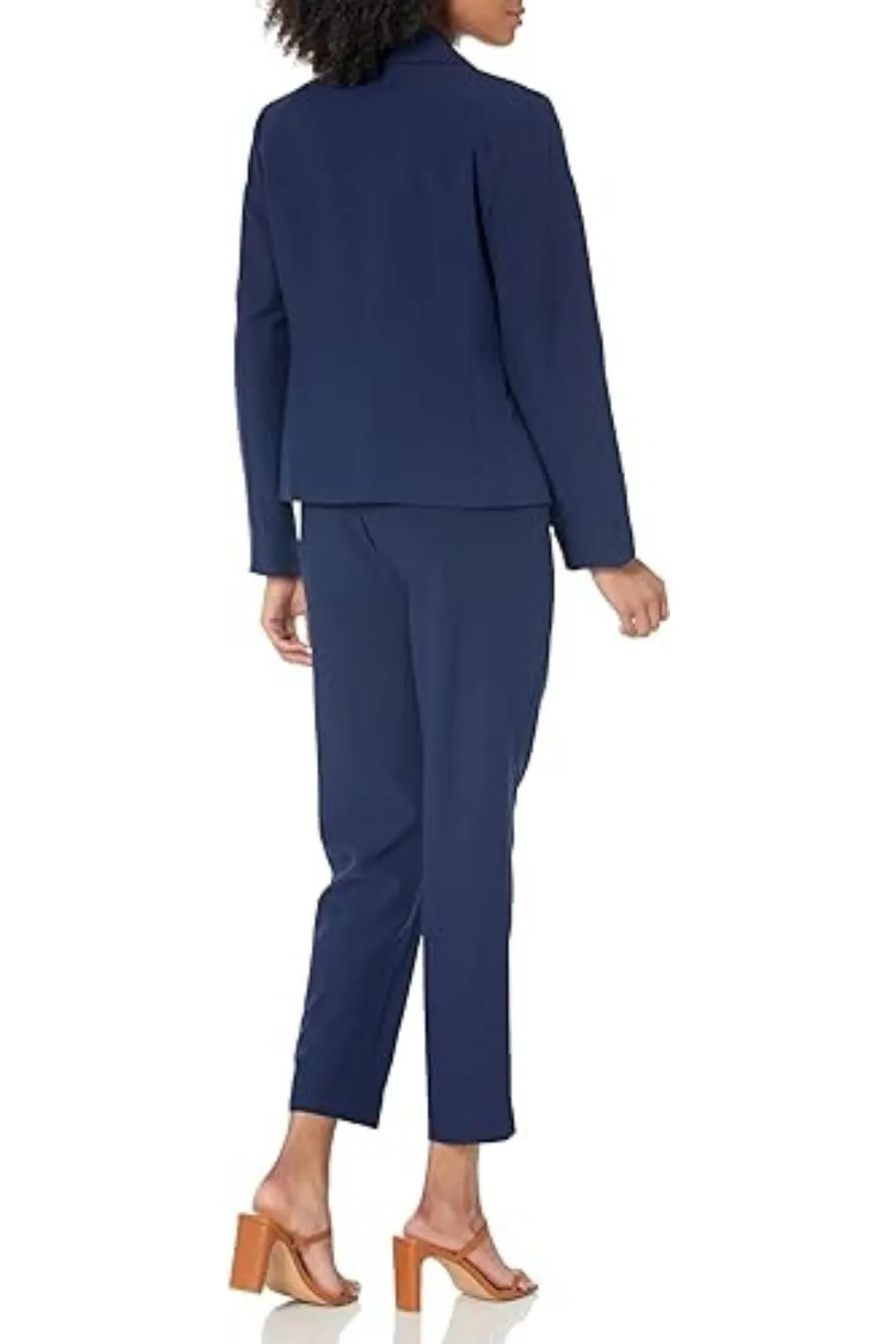 Le Suit Petite Stretch Crepe One Button Pantsuit