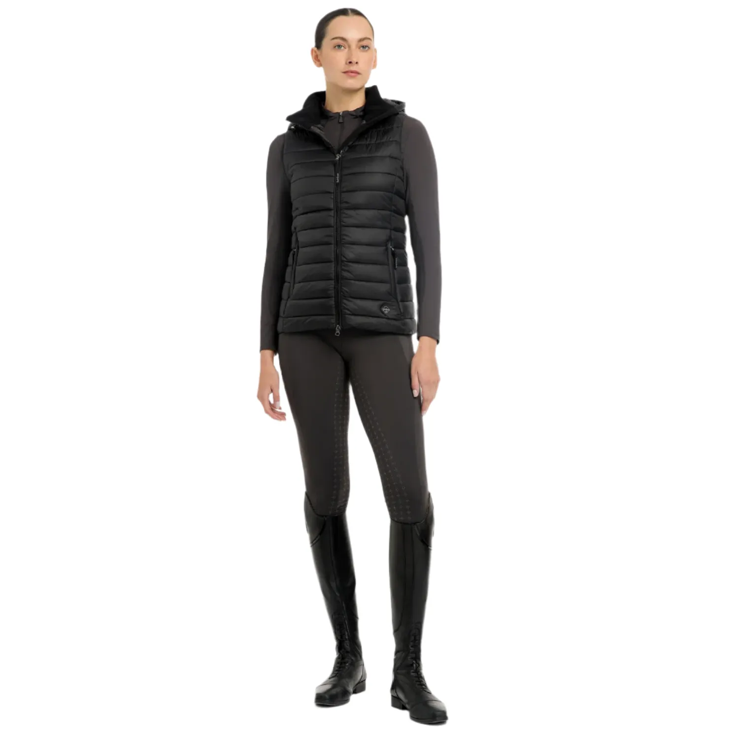 LeMieux Tilly Ladies Hooded Puffer Vest, Black