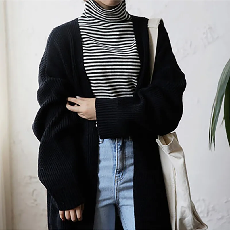 Long Sweater Cardigan Women Korean Loose