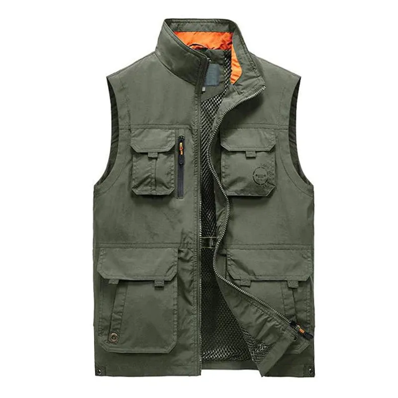 LOOSE STAND COLLAR VEST