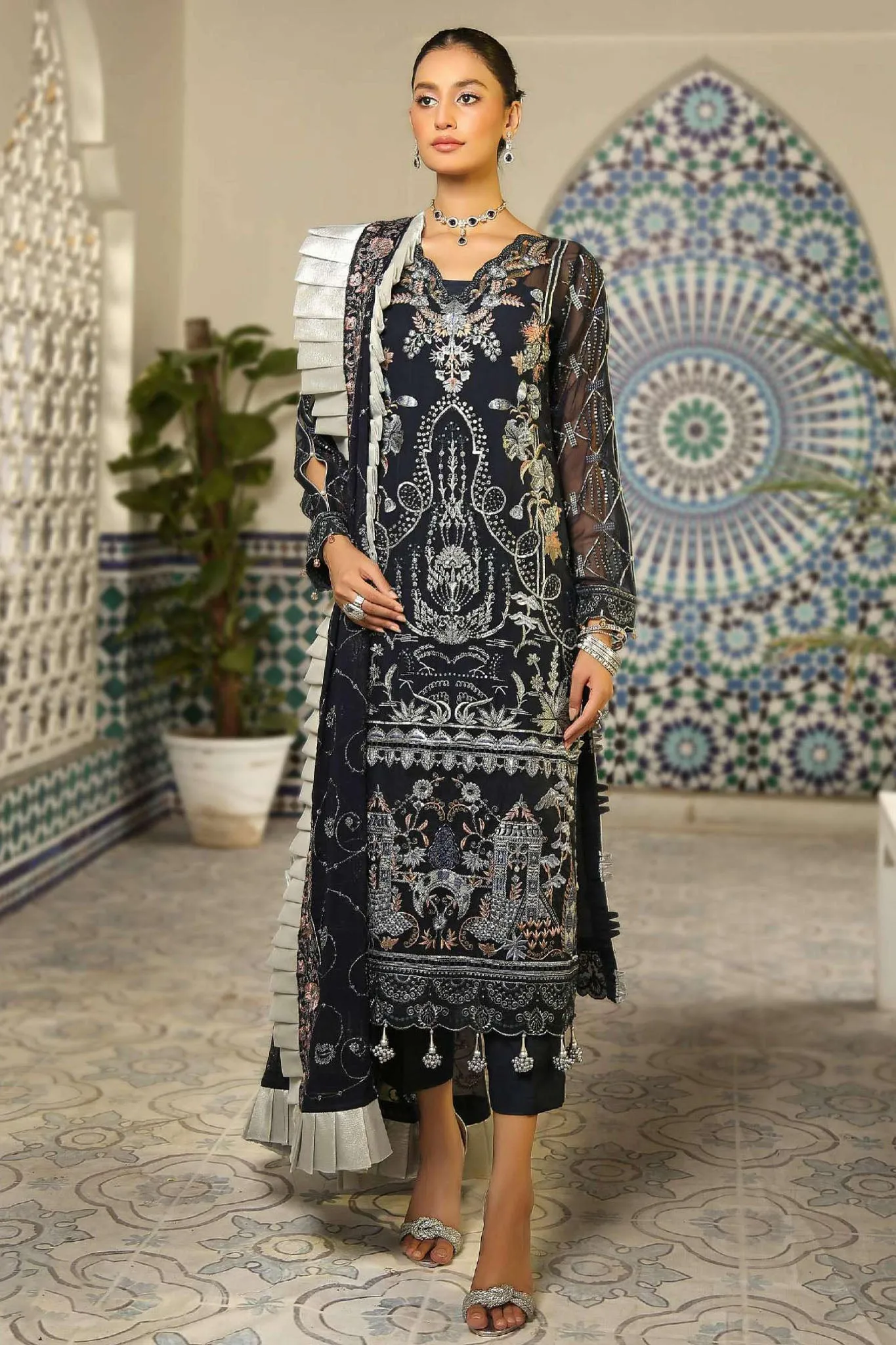 Maryam's Unstitched 3 Piece Gold Formal Vol-09  Collection'2022-MG-99