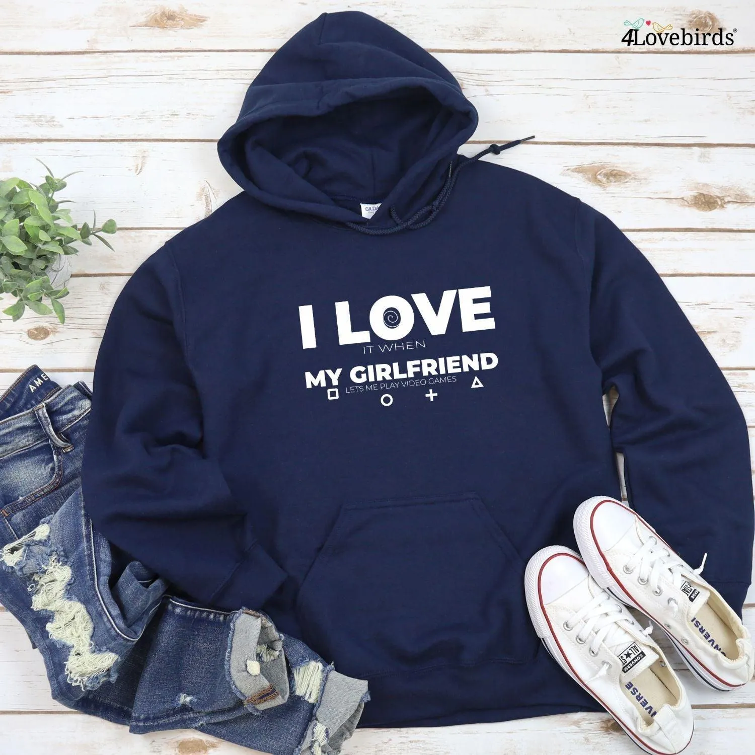 Matching Set: I Love Playing Video Games With My Girlfriend Tee & Hoodie