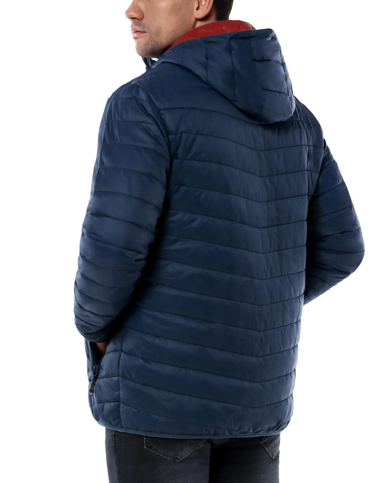 Men's 1.28lb Packable Insulated Jacket with Hood and 3 Pockets