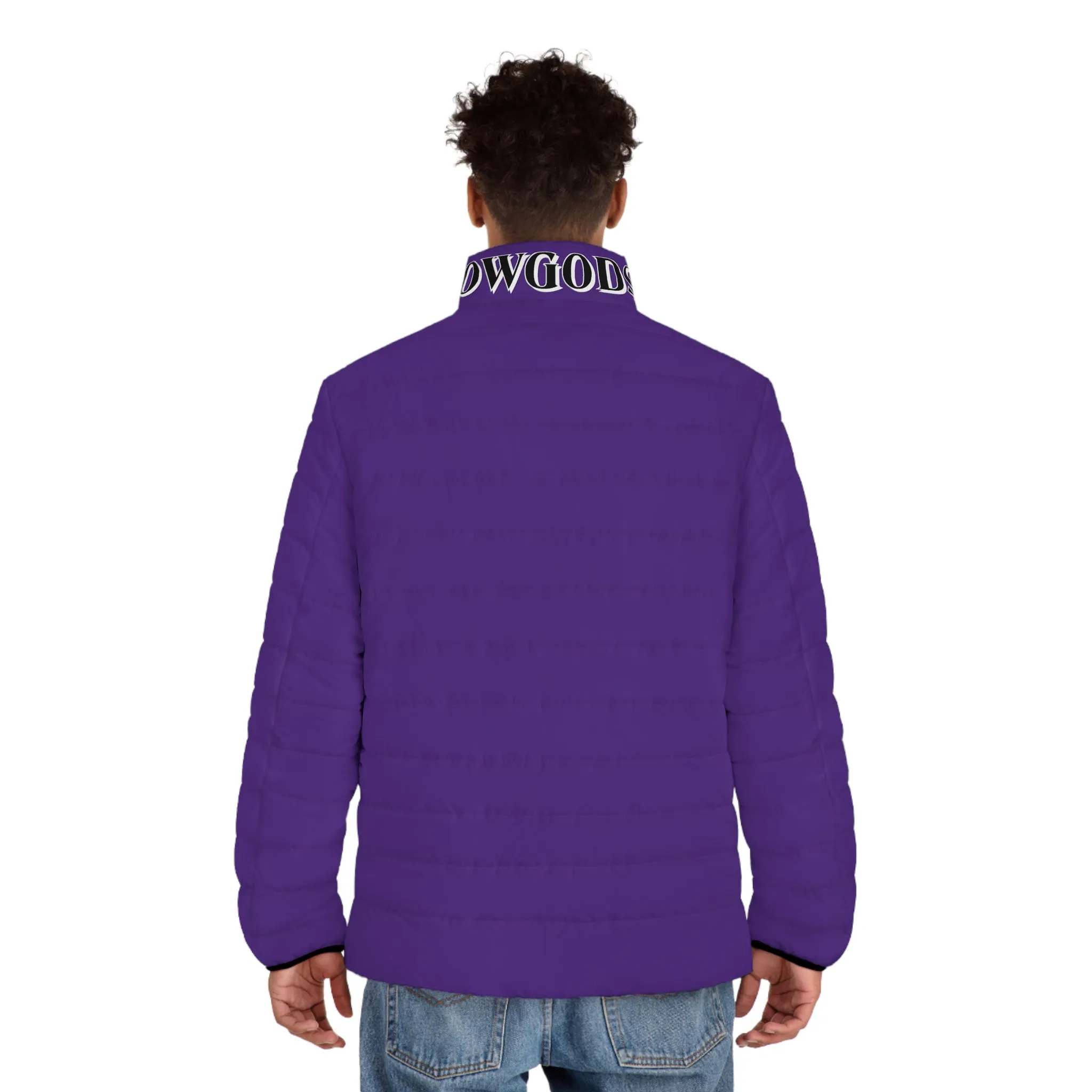 Men's CROWGODSHI Puffer Jacket, PURPLE