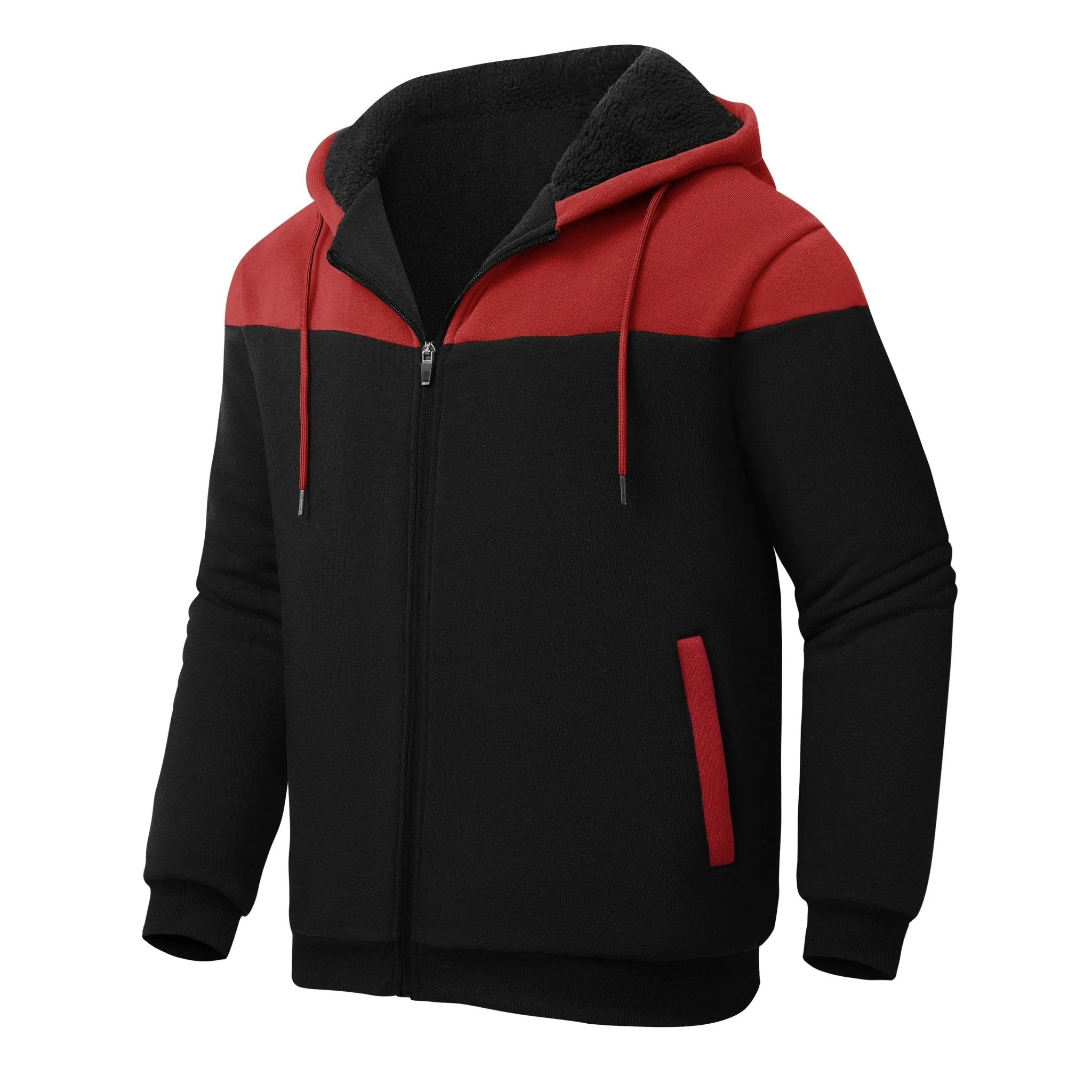 Men's Full Zip Up Micro Fleece Hoodie-ZPK006329